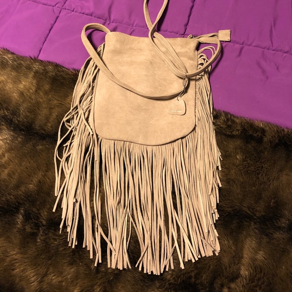 Lost & Found Handbags - Lost & Found Genuine suede leather fringe purse